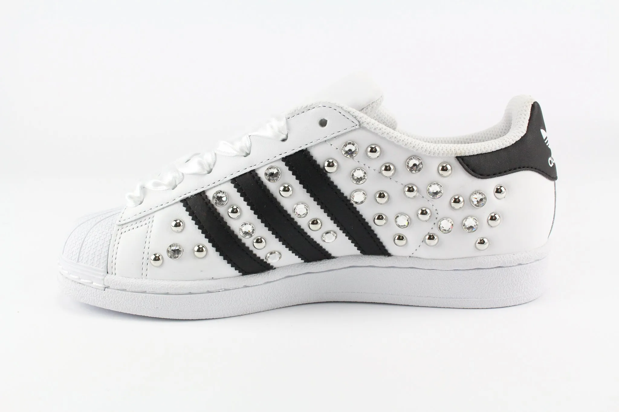 Adidas Superstar Total Strass Borchie & Lacci Raso