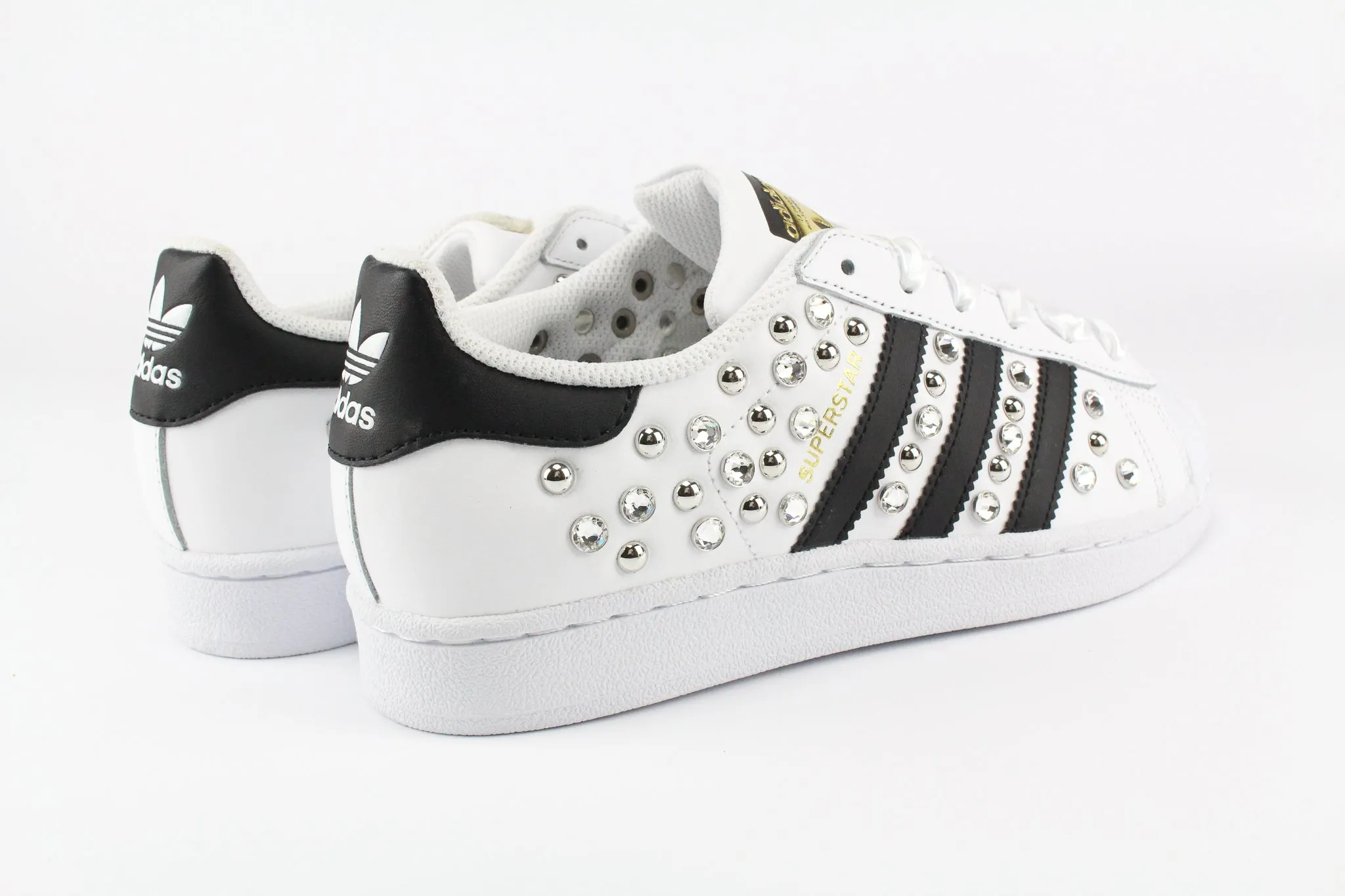 Adidas Superstar Total Strass Borchie & Lacci Raso