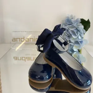 ANDANINES Ballerine eleganti con fiocco Blu navy e plantare anatomico