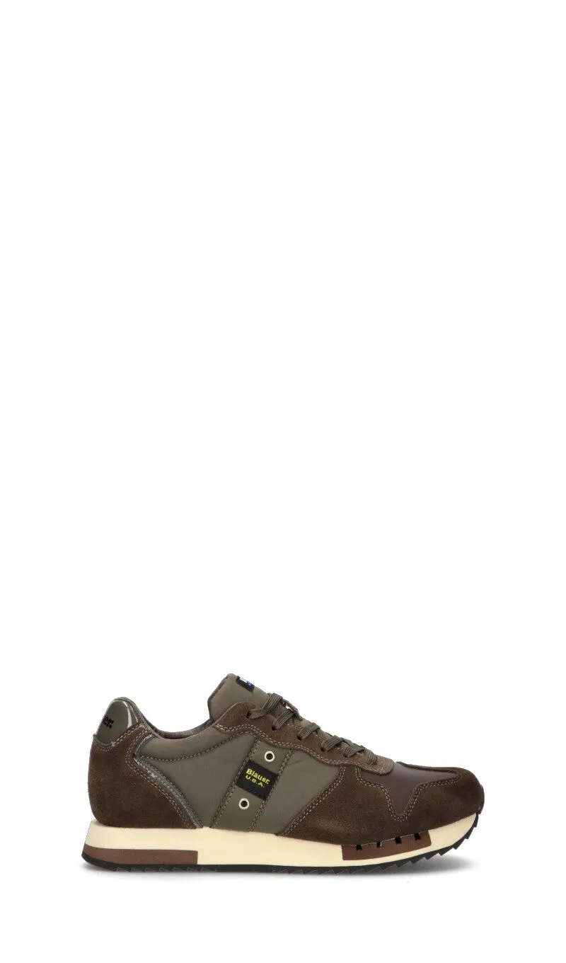 BLAUER Sneaker uomo marrone/verde in pelle