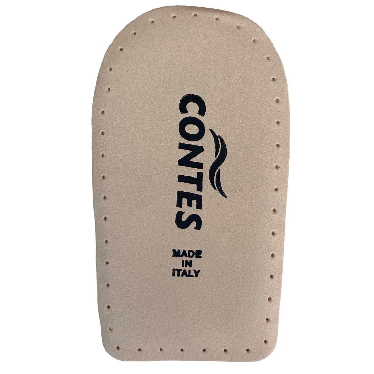 Contes Heel lift in latex foam covered with real chrome-free leather, approximately 3 cm thick at the heel. 123/P