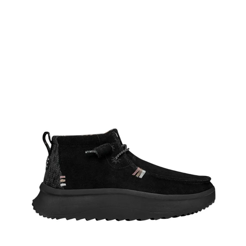 DUDE MOCASSINO CON SUOLA PLATFORM WENDY PEAK HI SUEDE 40411 NERO