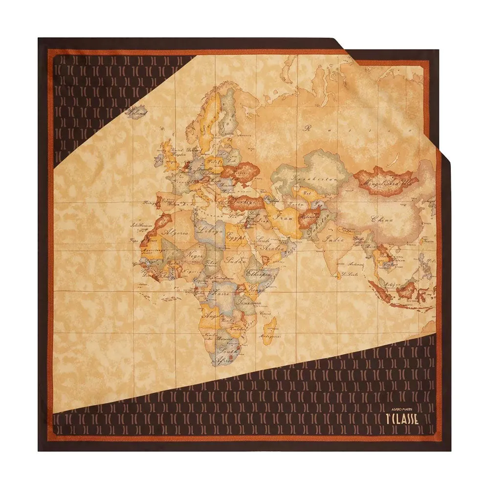 Foulard in Seta 70 x 70 cm 1A Classe Alviero Martini linea Enjoy Mix Geo stampa Geo Classic e Monogram F067