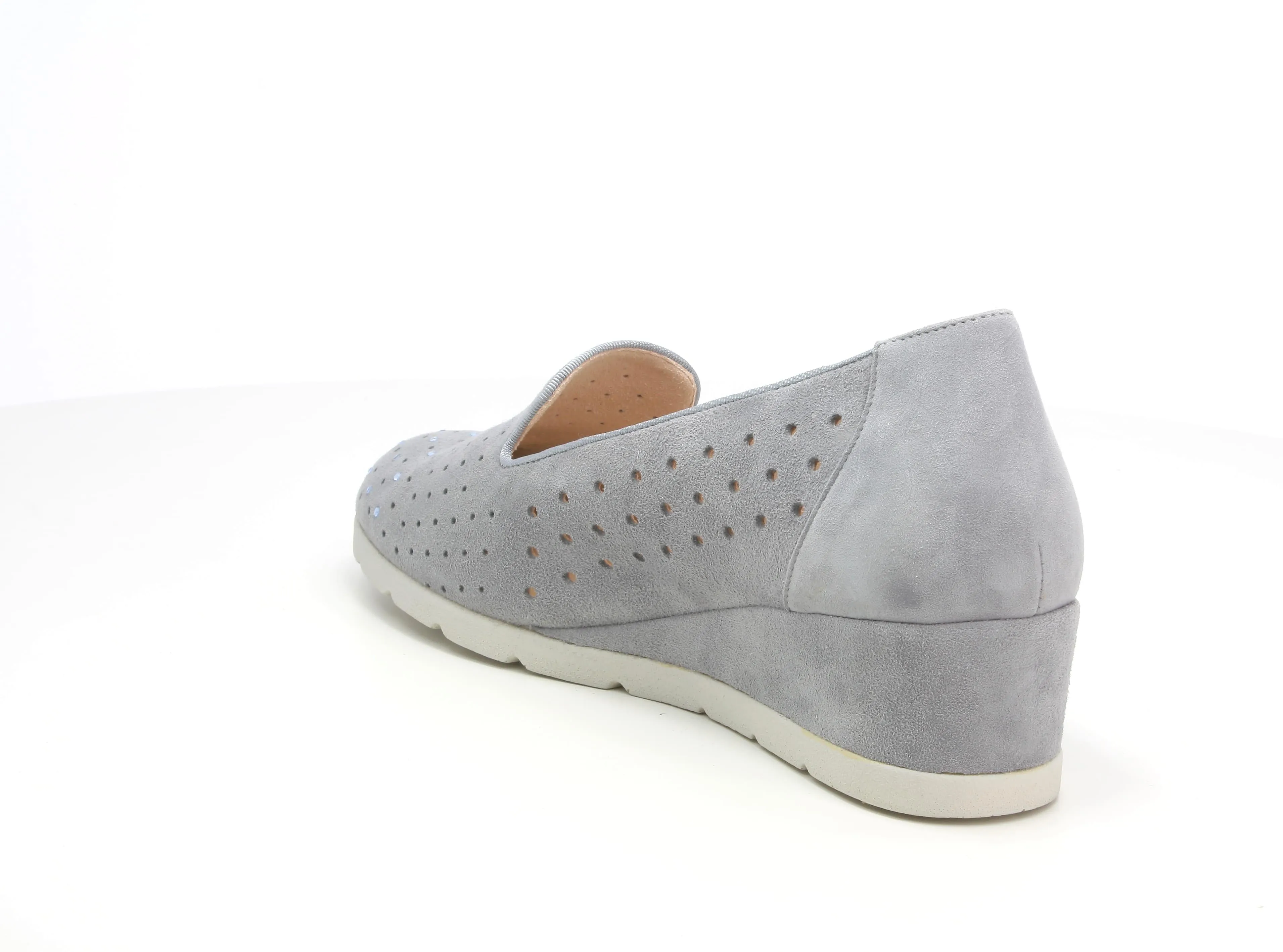 Melluso scarpe estive slip-on in camoscio con zeppa