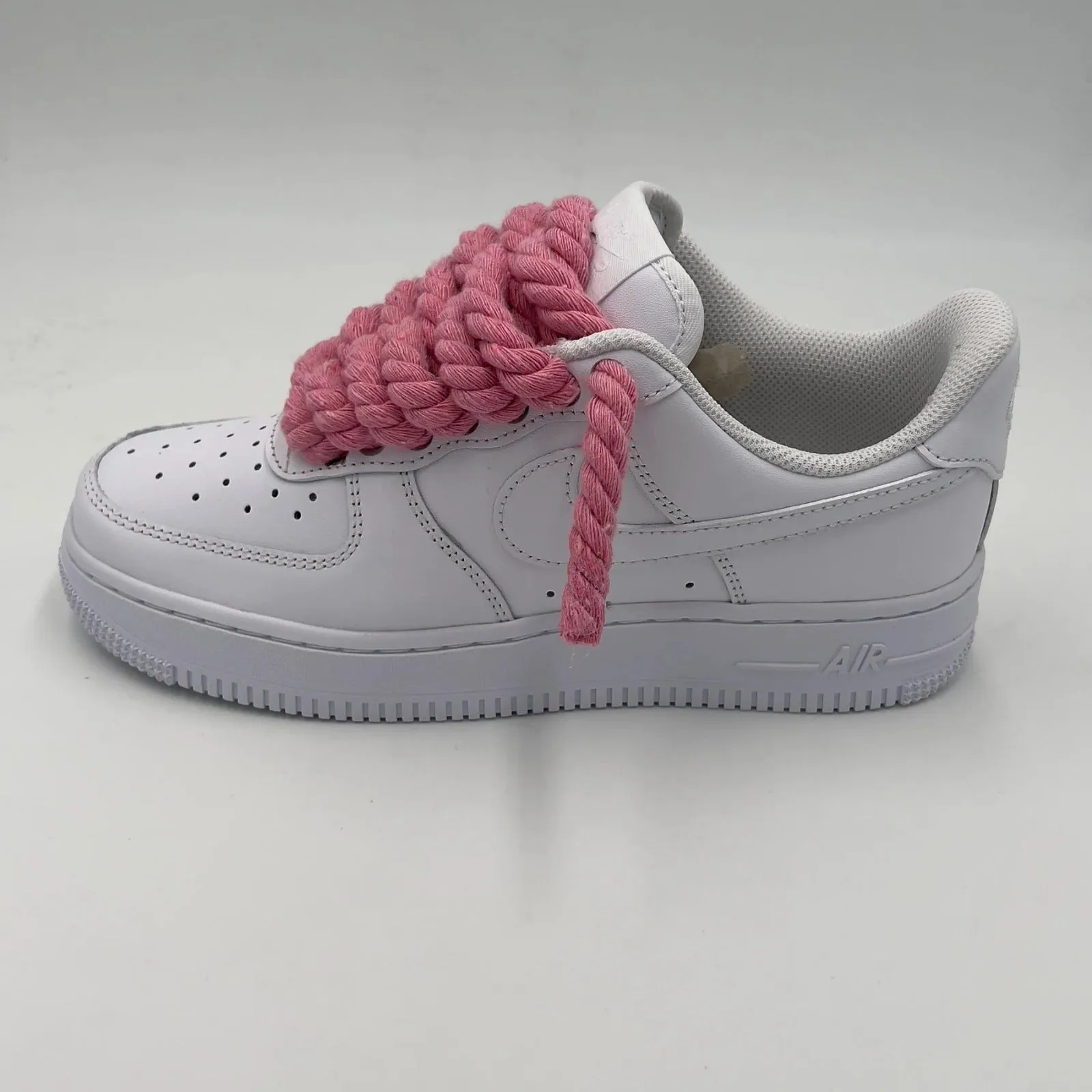 Nike Air Force 1 White Rope Laces Rosa