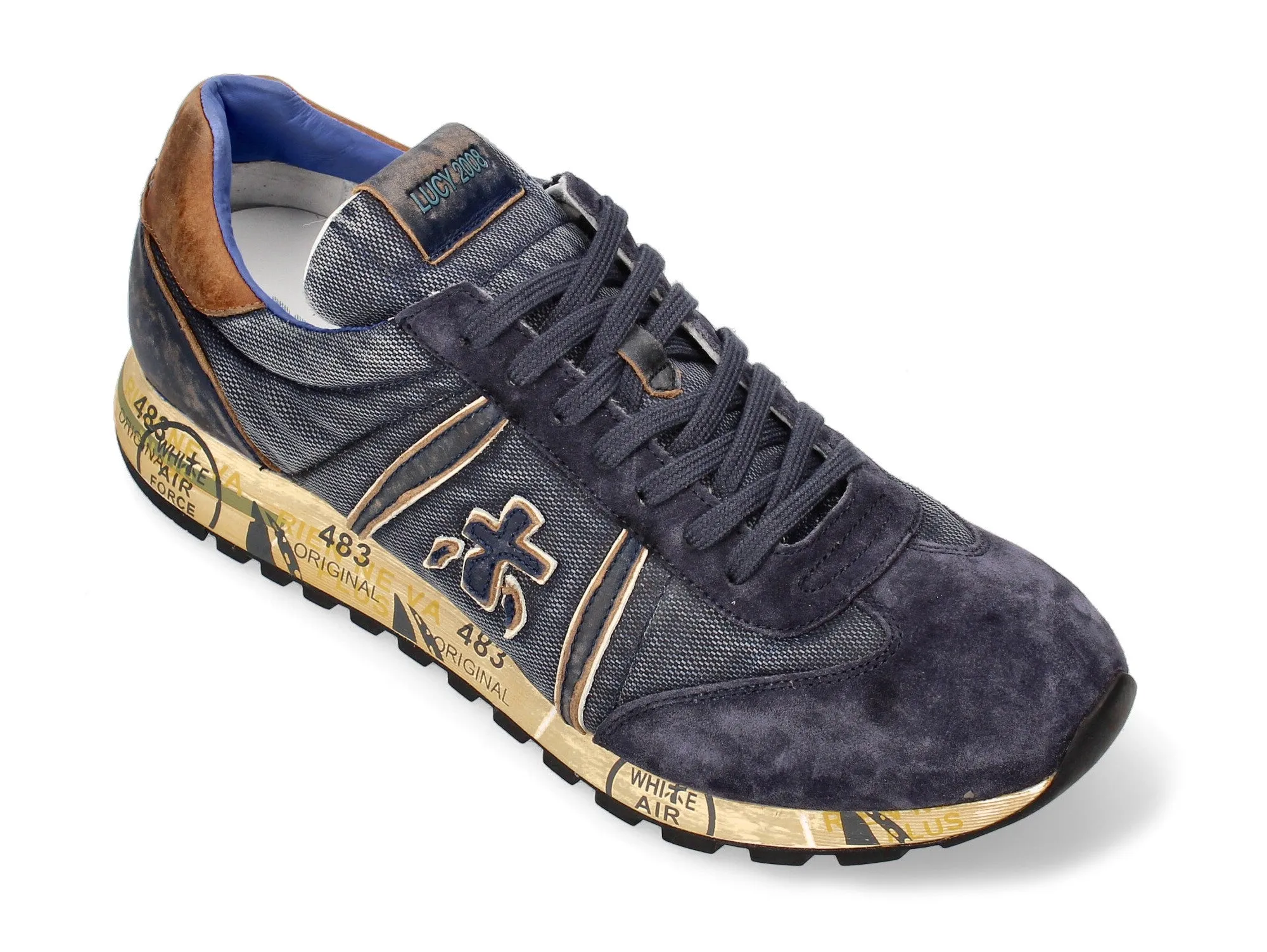 Premiata sneakers uomo Lucy denim camoscio