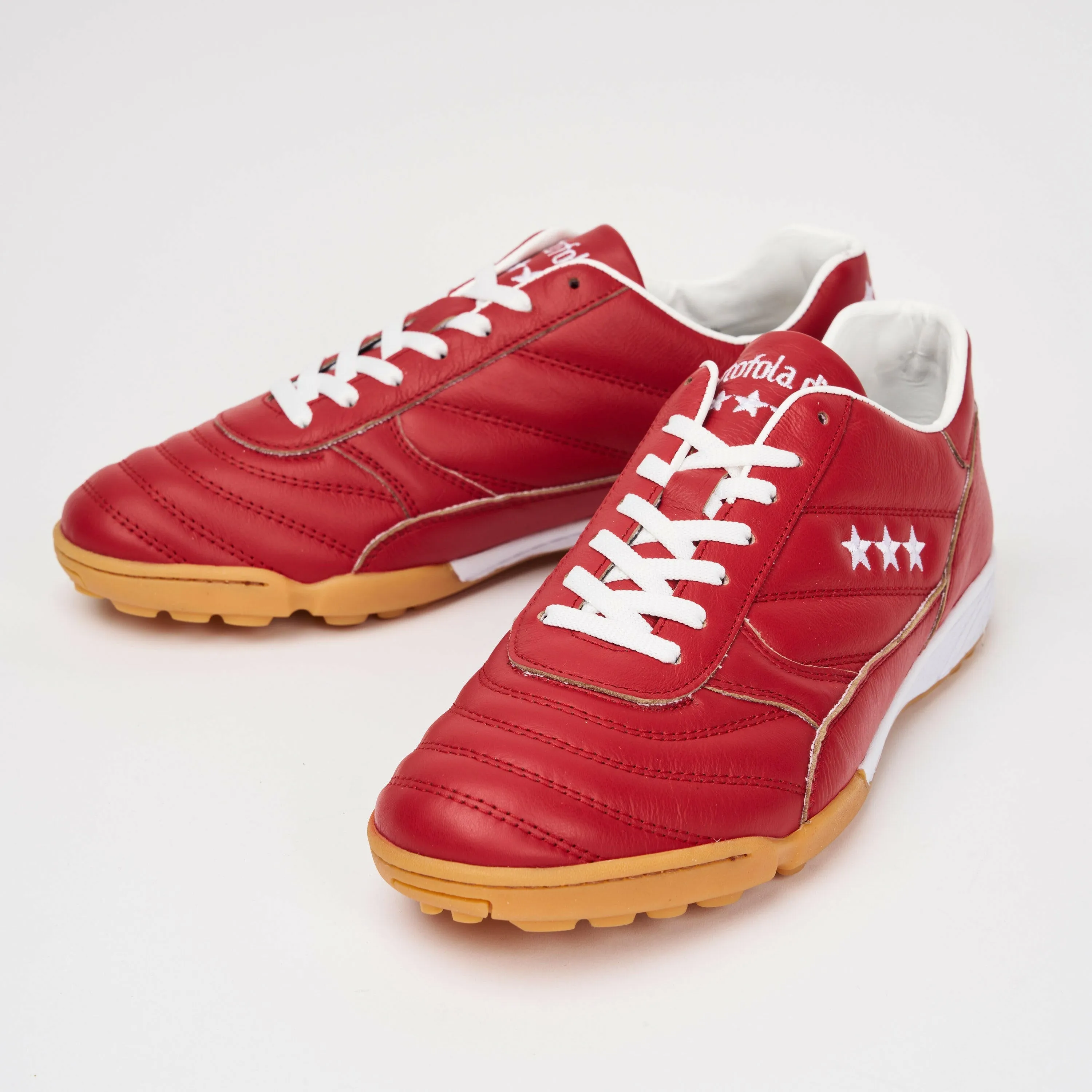 Scarpe da calcio Alloro Outdoor in pelle rossa