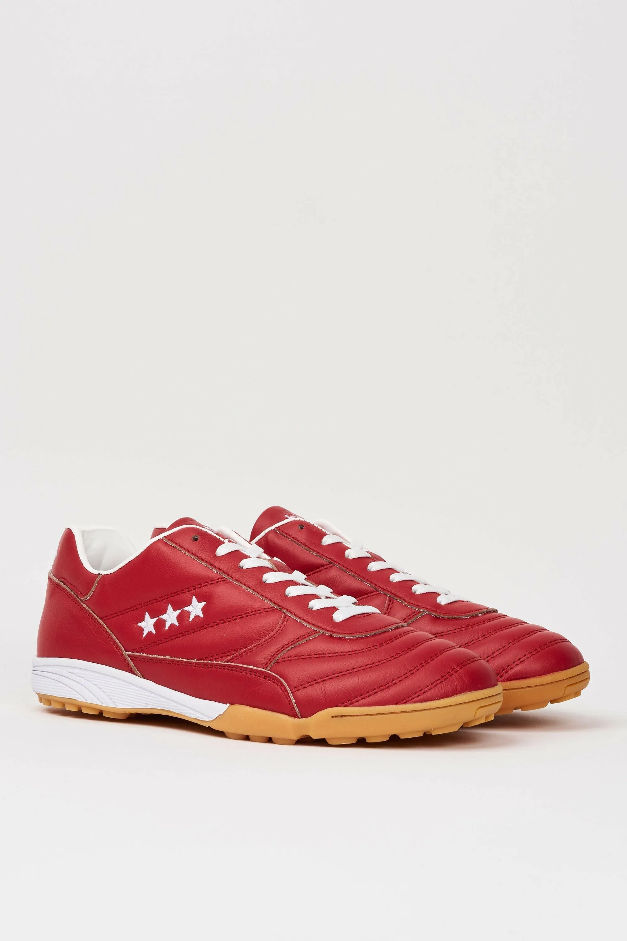 Scarpe da calcio Alloro Outdoor in pelle rossa