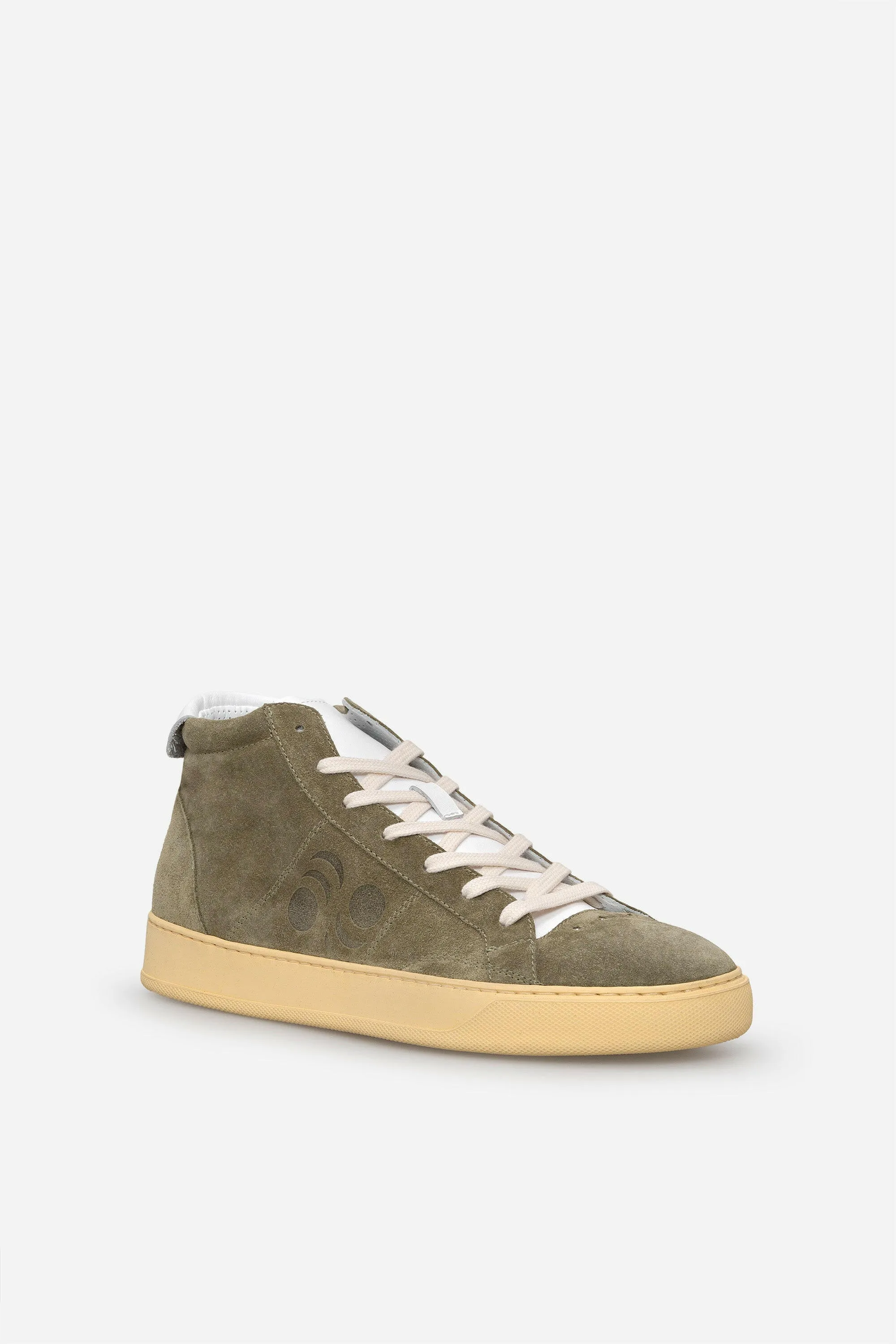 Sneakers uomo Del Bello Mid in camoscio verde